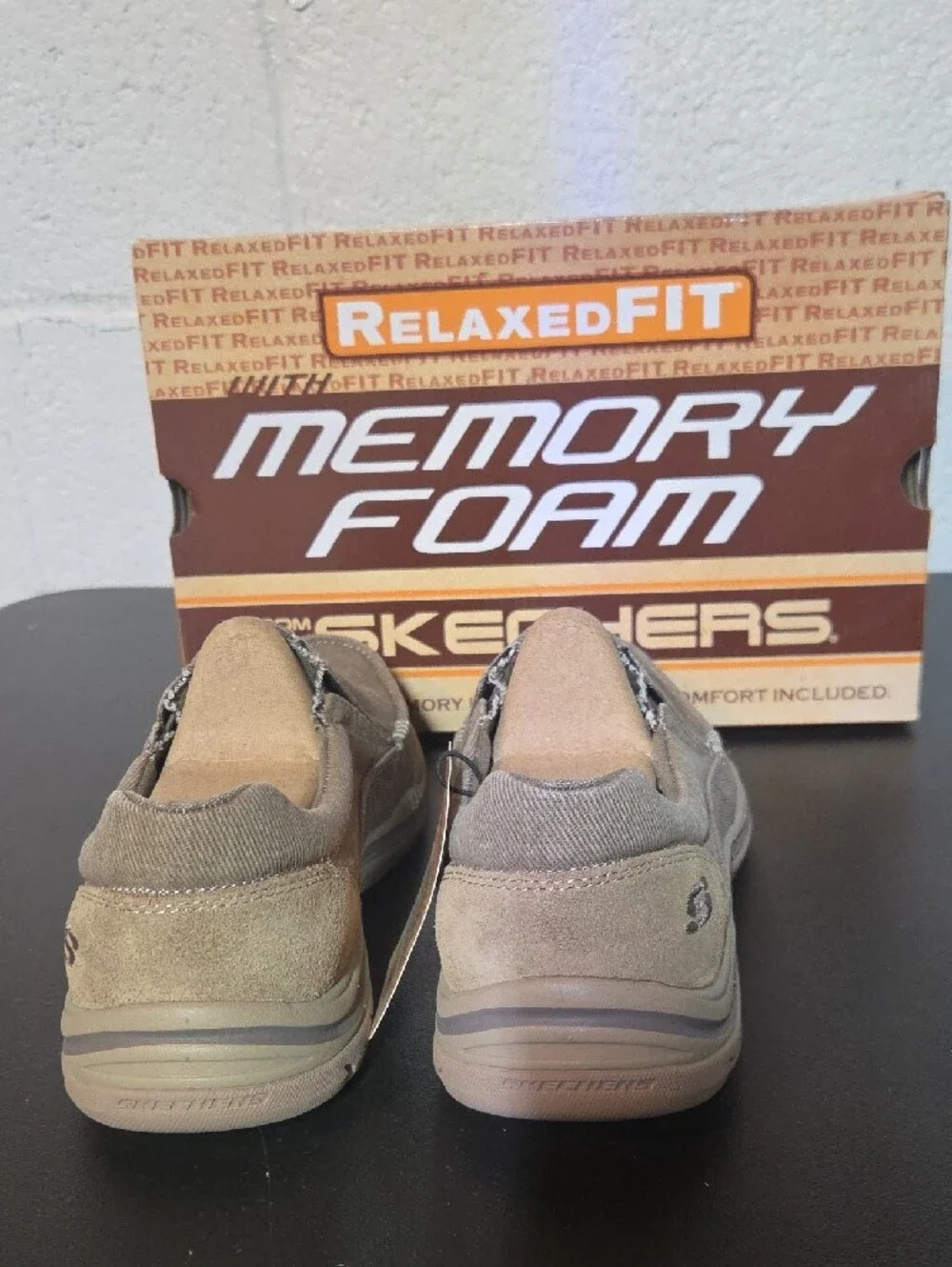 Skechers Relaxed Fit Slip-On Loafers in Taupe